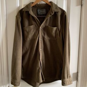 Brooklyn Cloth Teddy Bear Fuzzy Cozy Olive Green/Brown Shacket | Medium